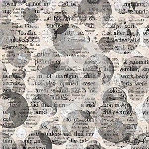 Newspaper collage clippings with mixed text