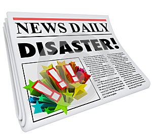 Newspaper Disaster Headline Crisis Trouble Alert