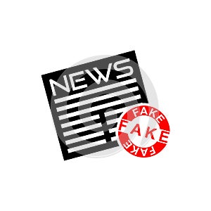 Newspaper fake news icon isolated on white background