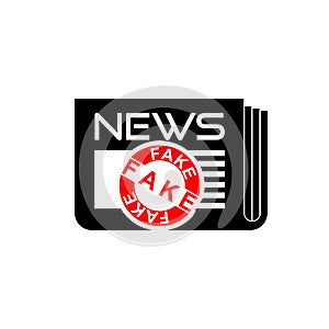 Newspaper fake news icon isolated on white background