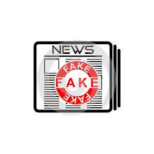 Newspaper fake news icon isolated on white background
