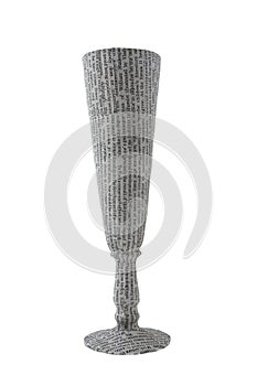 Newspaper glass isolated on white background
