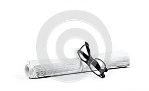 Newspaper and glasses
