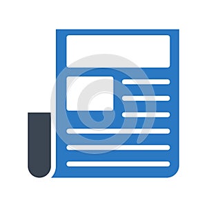 Newspaper glyphs color vector icon