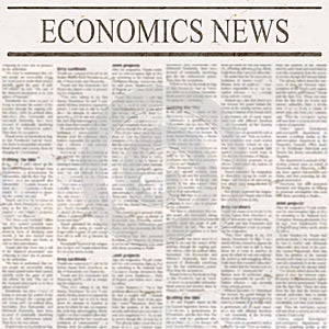 Newspaper with headline Economics News and old unreadable text