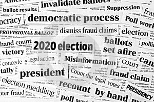 Newspaper headlines of 2020 United States of America presidential election