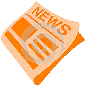 newspaper icon with headline news around the world