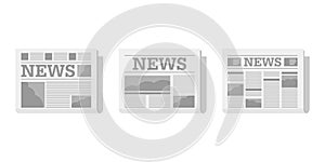 Newspaper icon  - important news vector set