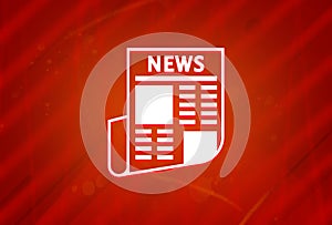 Newspaper icon isolated on abstract red gradient magnificence background