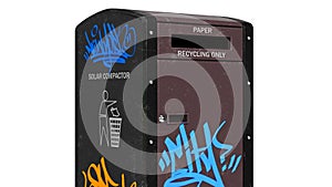 Newspaper mailbox, close view