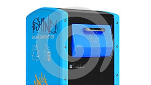 Newspaper mailbox, close view