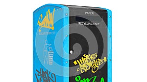 Newspaper mailbox, close view