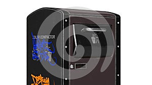 Newspaper mailbox, close view