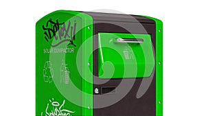 Newspaper mailbox, close view