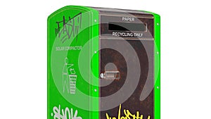 Newspaper mailbox, close view