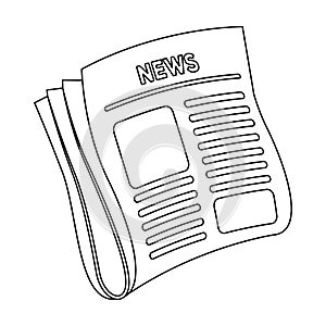 Newspaper, news.Paper, for the cover of a detective who is investigating the case.Detective single icon in outline style