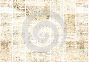 Newspaper with old grunge vintage unreadable paper texture background