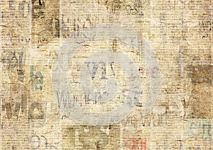 Newspaper with old grunge vintage unreadable paper texture background