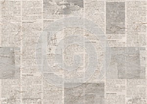 Newspaper with old grunge vintage unreadable paper texture background