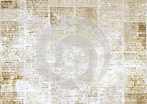 Newspaper with old grunge vintage unreadable paper texture background photo