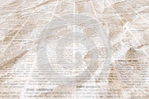 Newspaper with old vintage unreadable paper texture background