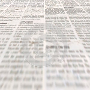 Newspaper with old vintage unreadable paper texture background