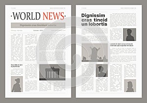 Newspaper pages. Brochure layout wireframes template magazine column with headlines garish vector set