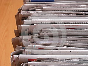 Newspaper pile photo