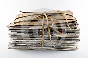 Newspaper Stack Tied With Twine