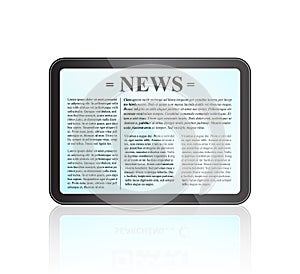 Newspaper Title Page on Tablet Screen