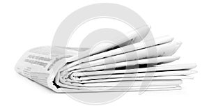 Newspapers stack isolated