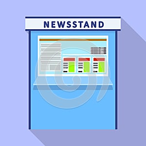 Newsstand kiosk icon, flat style