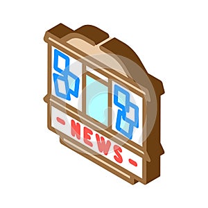 newsstand news media isometric icon vector illustration