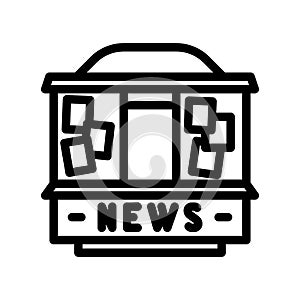 newsstand news media line icon vector illustration