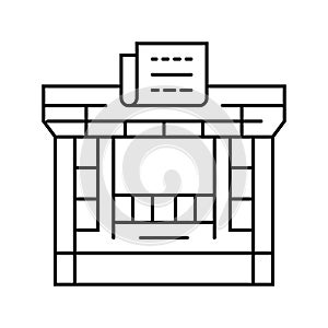 newsstand news media line icon vector illustration