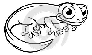 Newt or Salamander Cartoon Character