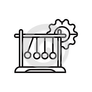 Newton cradle icon vector sign and symbol isolated on white back