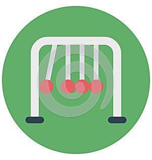 Newton Cradle Isolated Color Vector icon that can be easily modified or edit