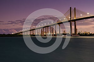 Newton Navarro Bridge in Natal City at Night