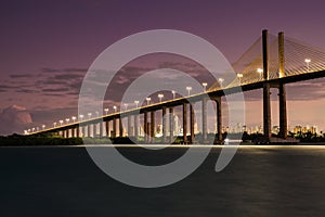 Newton Navarro Bridge in Natal City at Night