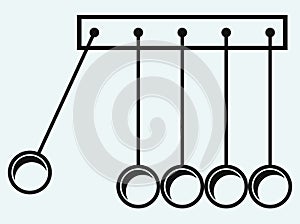 Newton's cradle. Hanging balls