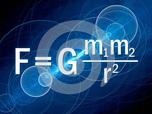 Newton`s law of universal gravitation abstract background