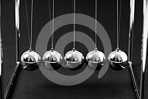 Newtons Cradle balancing balls, business concept