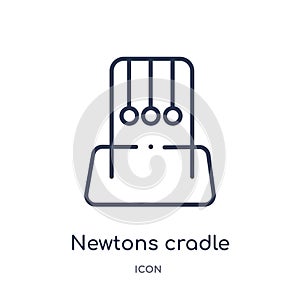 Newtons cradle icon from museum outline collection. Thin line newtons cradle icon isolated on white background
