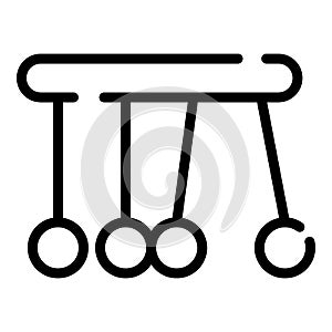 Newtons cradle icon, outline style