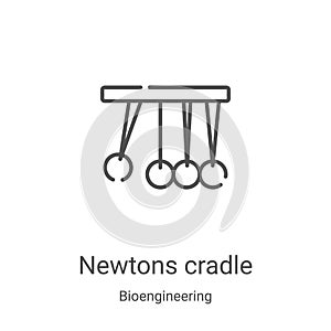 newtons cradle icon vector from bioengineering collection. Thin line newtons cradle outline icon vector illustration. Linear