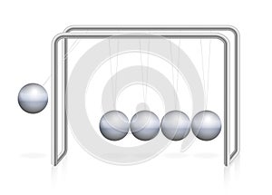 Newtons Cradle Motion Momentum Energy Metal Balls Physics