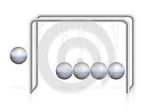 Newtons Cradle Motion Momentum Energy Metal Balls Physics photo