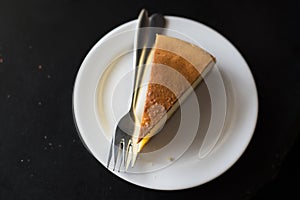 Newyork Cheese cake on white plate. photo