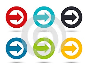 Next arrow icon flat round button set illustration design